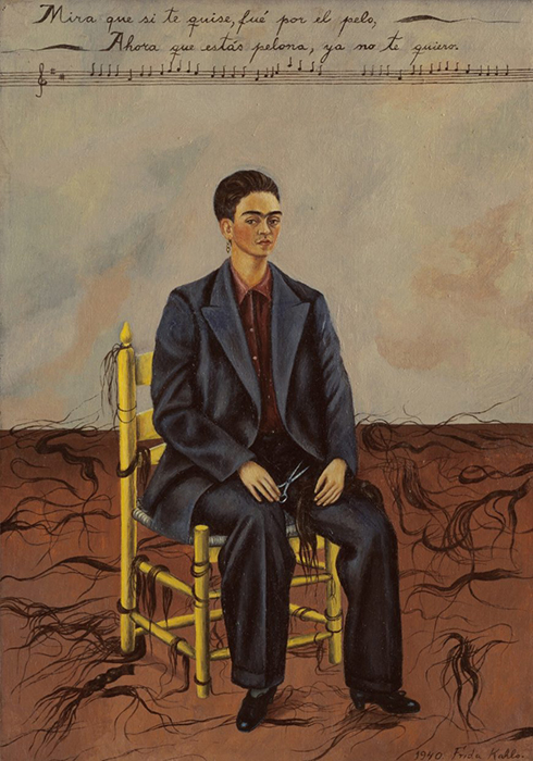 Frida Kahlo Autoportret z obcietymi wlosami 1940