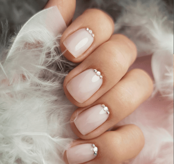 Milky nails manicure